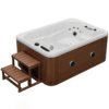 Jacuzzi Majorque 3 places en habillage marron et son escalier 2 marches