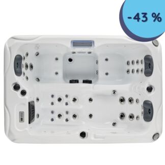 Spa jacuzzi rectangle Manille 3 personnes avec 1 place allongée et 2 assises