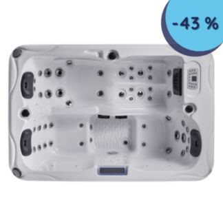 Spa jacuzzi rectangle Manille 3 personnes avec 1 place allongée et 2 assises