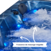 Massage jambes Aquarolling sur le spa Bahamas 5 places avec une cuve bleue