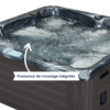 Jacuzzi cuve noire Tahiti pour 6 personnes pour se relaxer à plusieurs