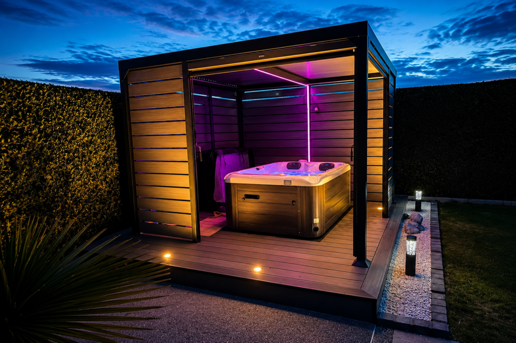 spa 2 places extérieur installation terrasse